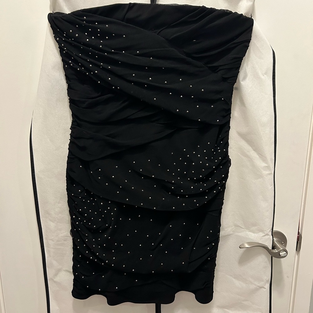 Kismet black strapless cocktail dress